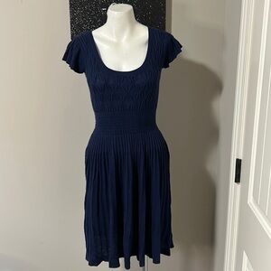 Anthropologie Navy Blue Dress